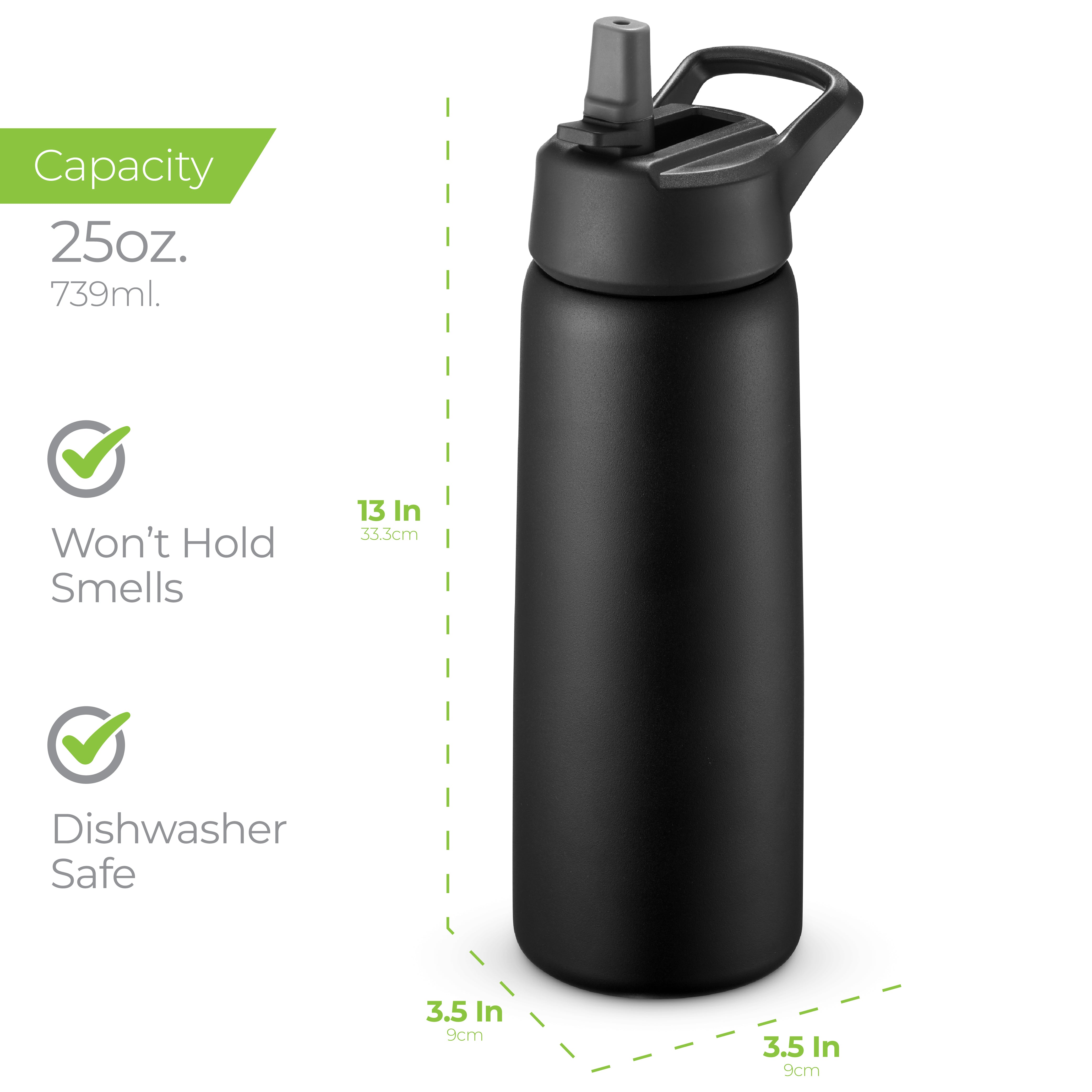 Insulated Water Bottle 25oz Black