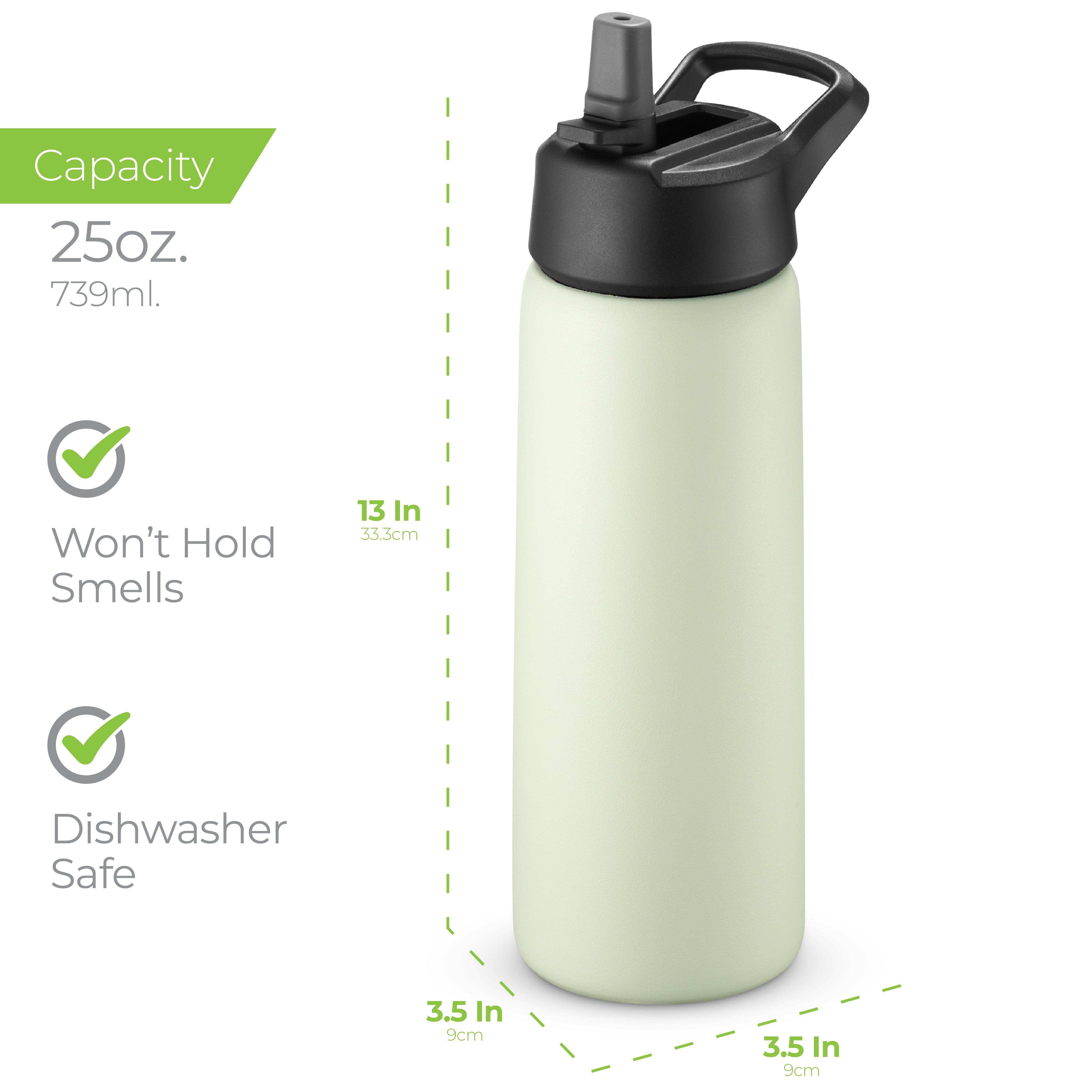 Insulated Water Bottle 25oz Green