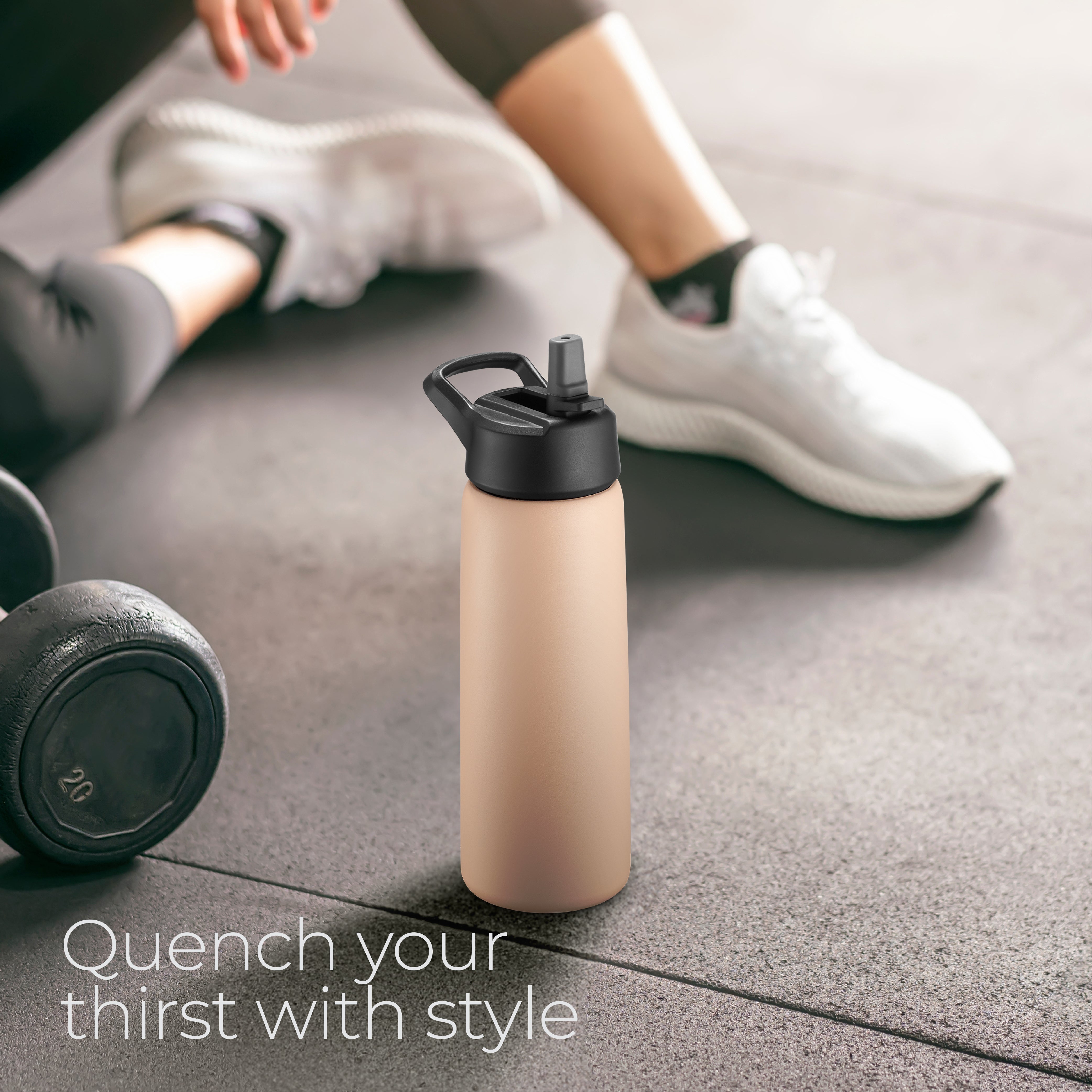 Insulated Water Bottle 25oz Peach