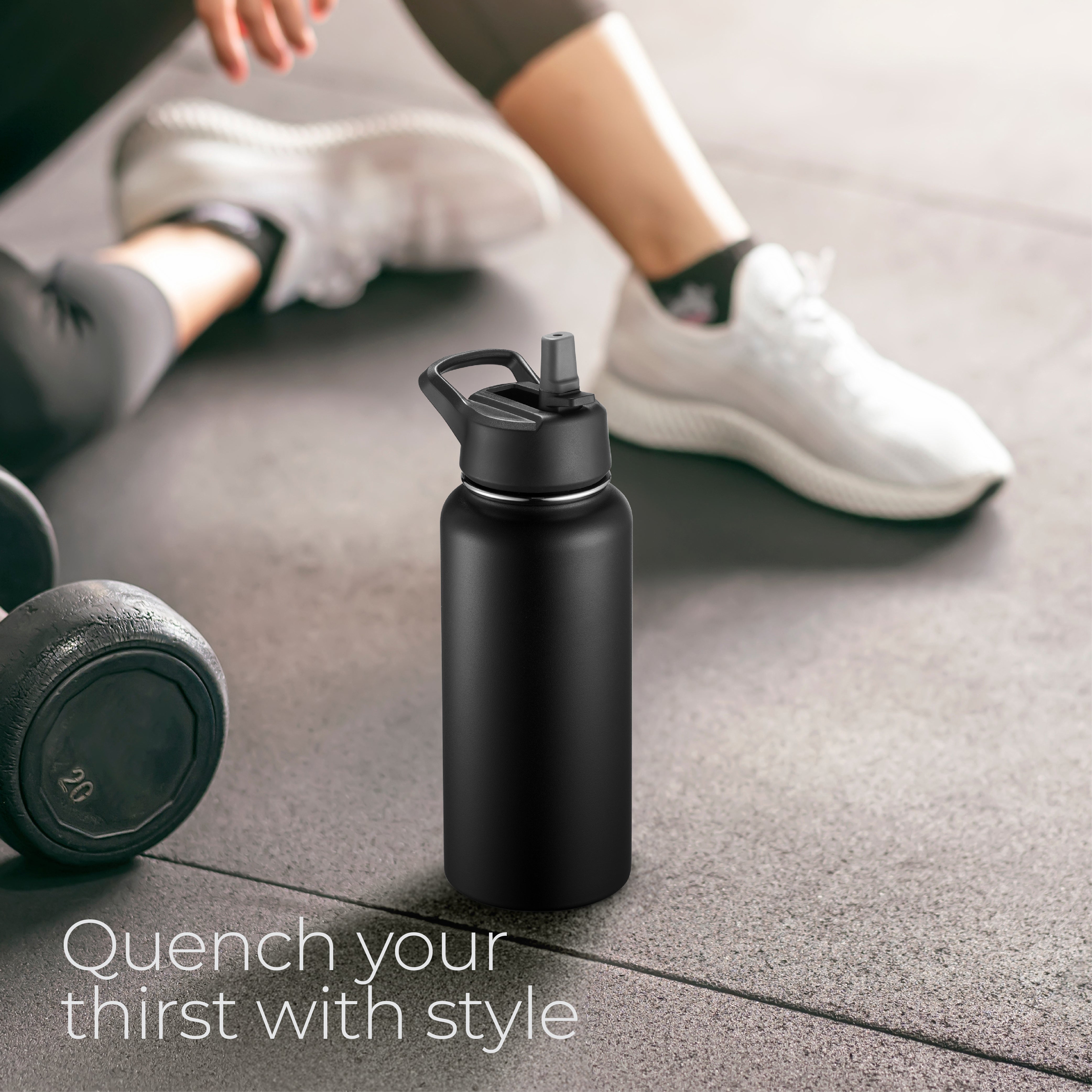 Insulated Water Bottle 32oz Black