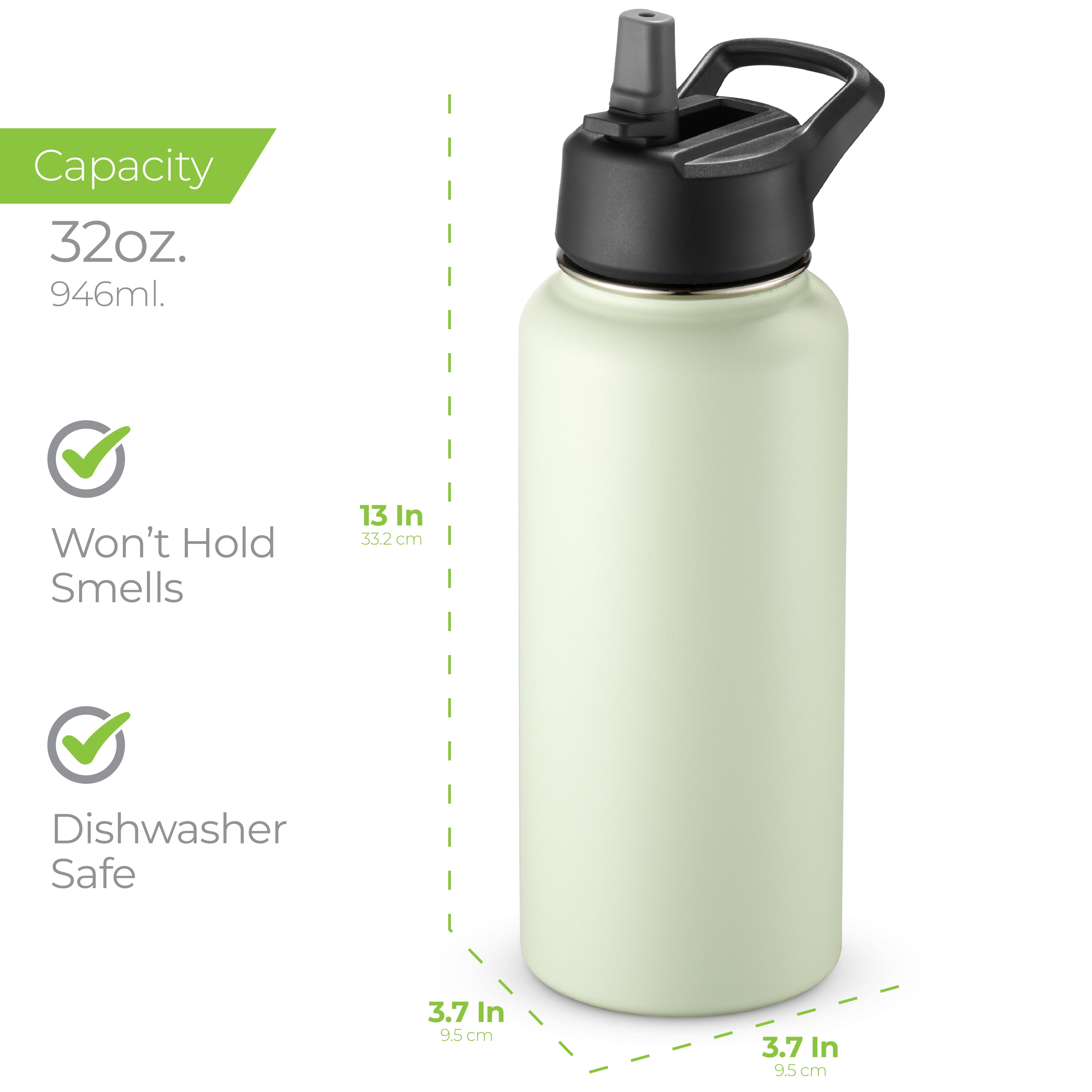 Insulated Water Bottle 32oz Green