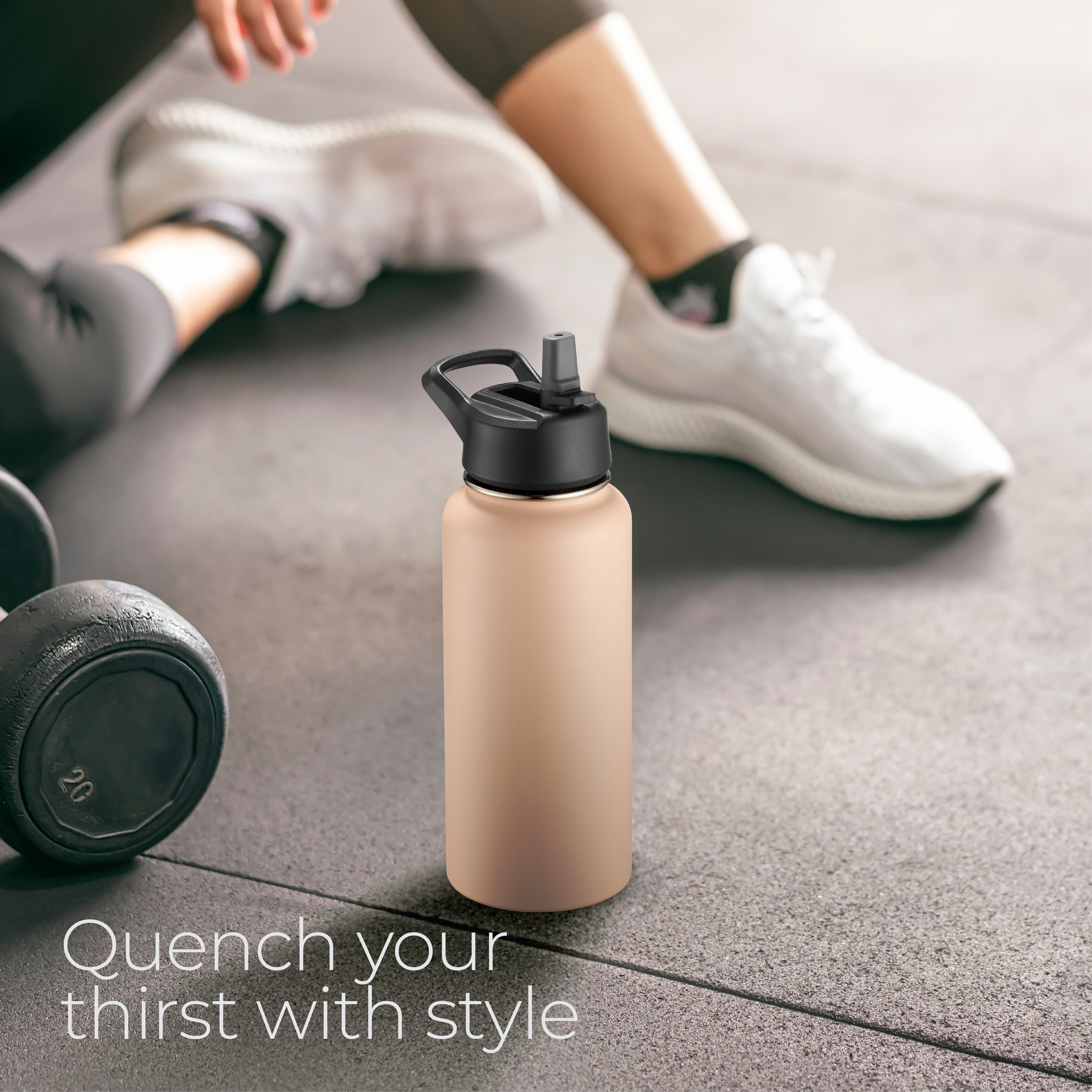 Insulated Water Bottle 32oz Peach