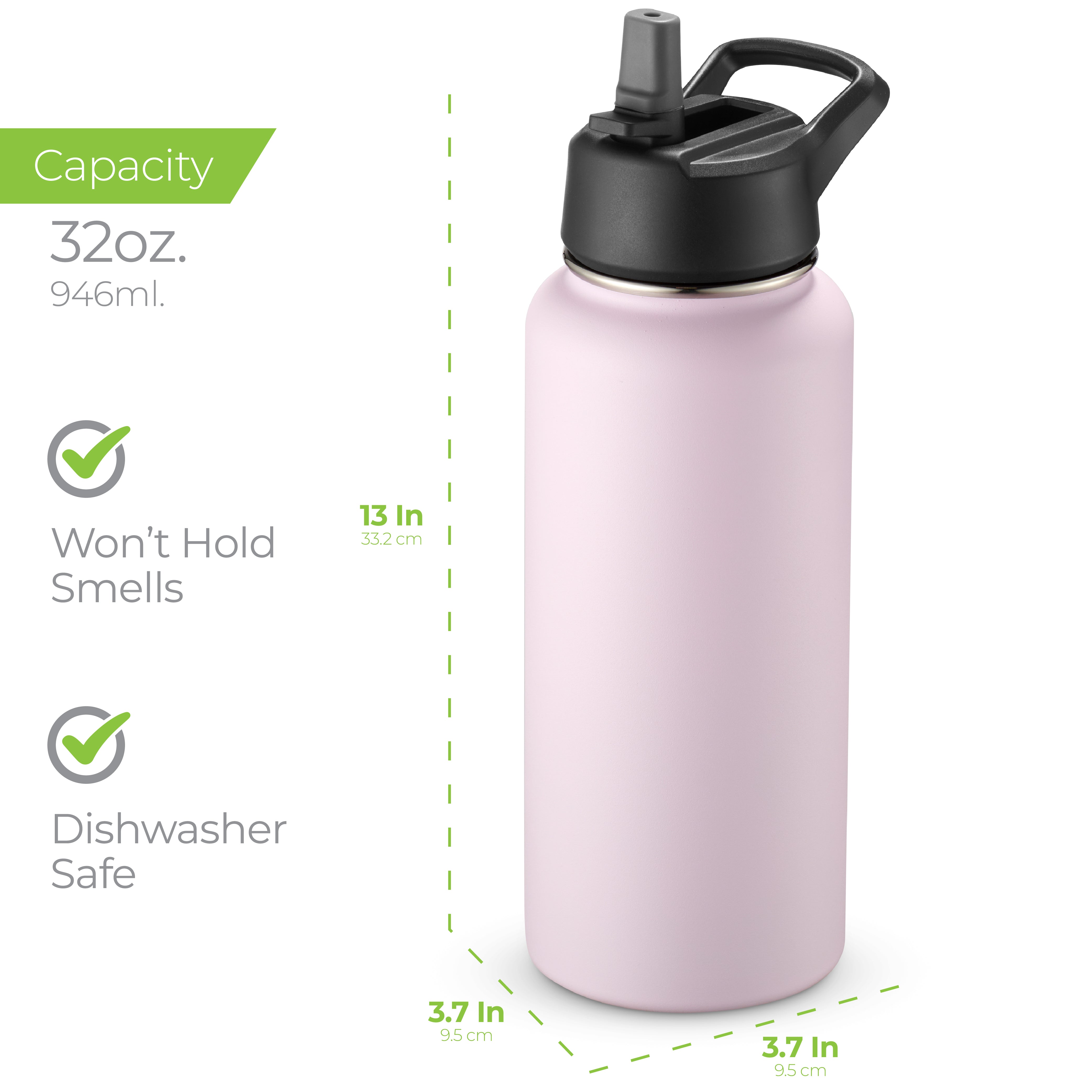 Insulated Water Bottle 32oz Pink