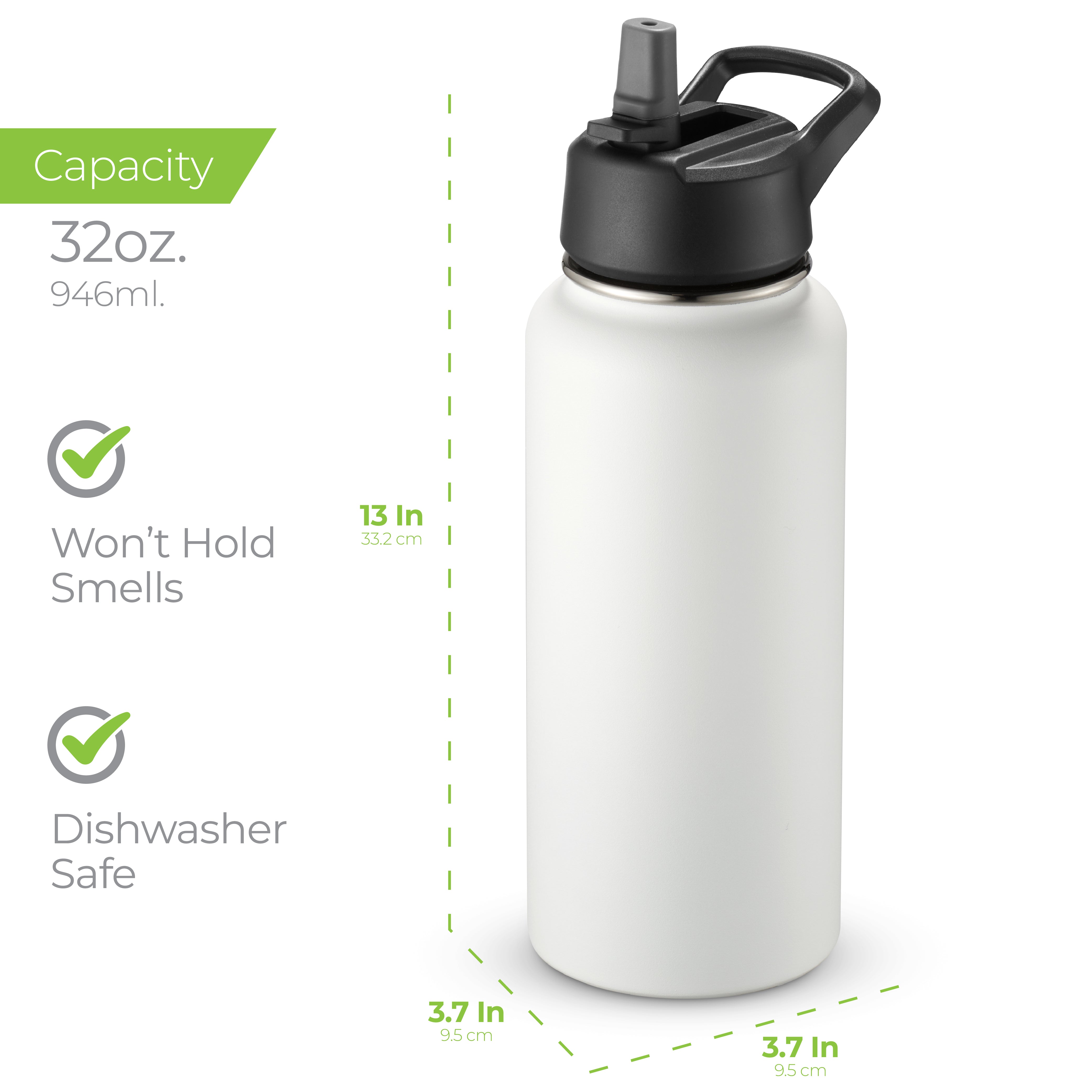 Insulated Water Bottle 32oz White