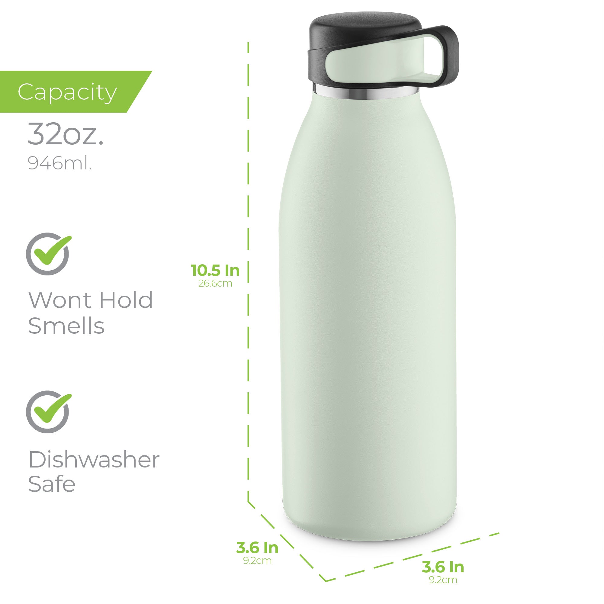 Water bottle 32oz. Green