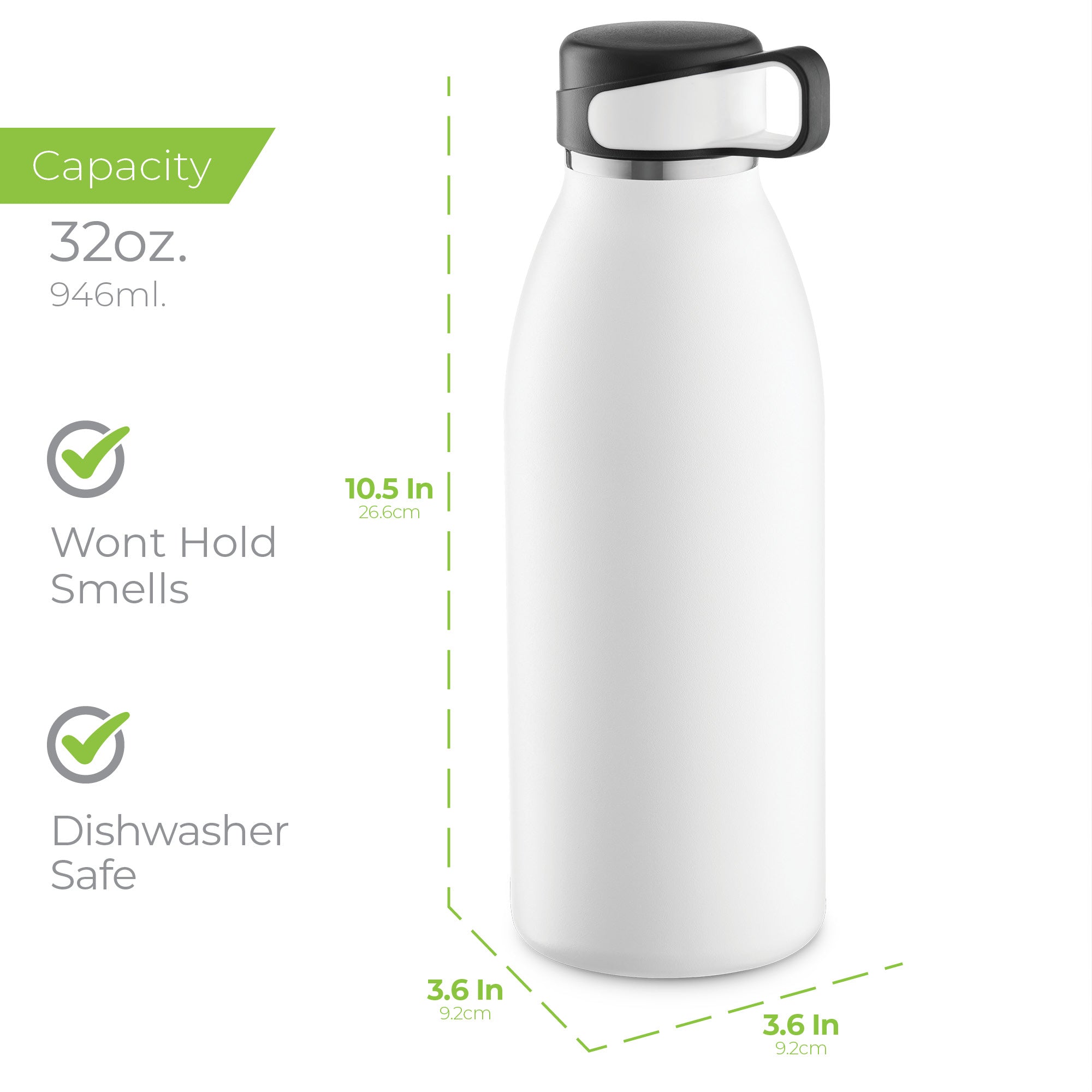 Water bottle 32oz. White