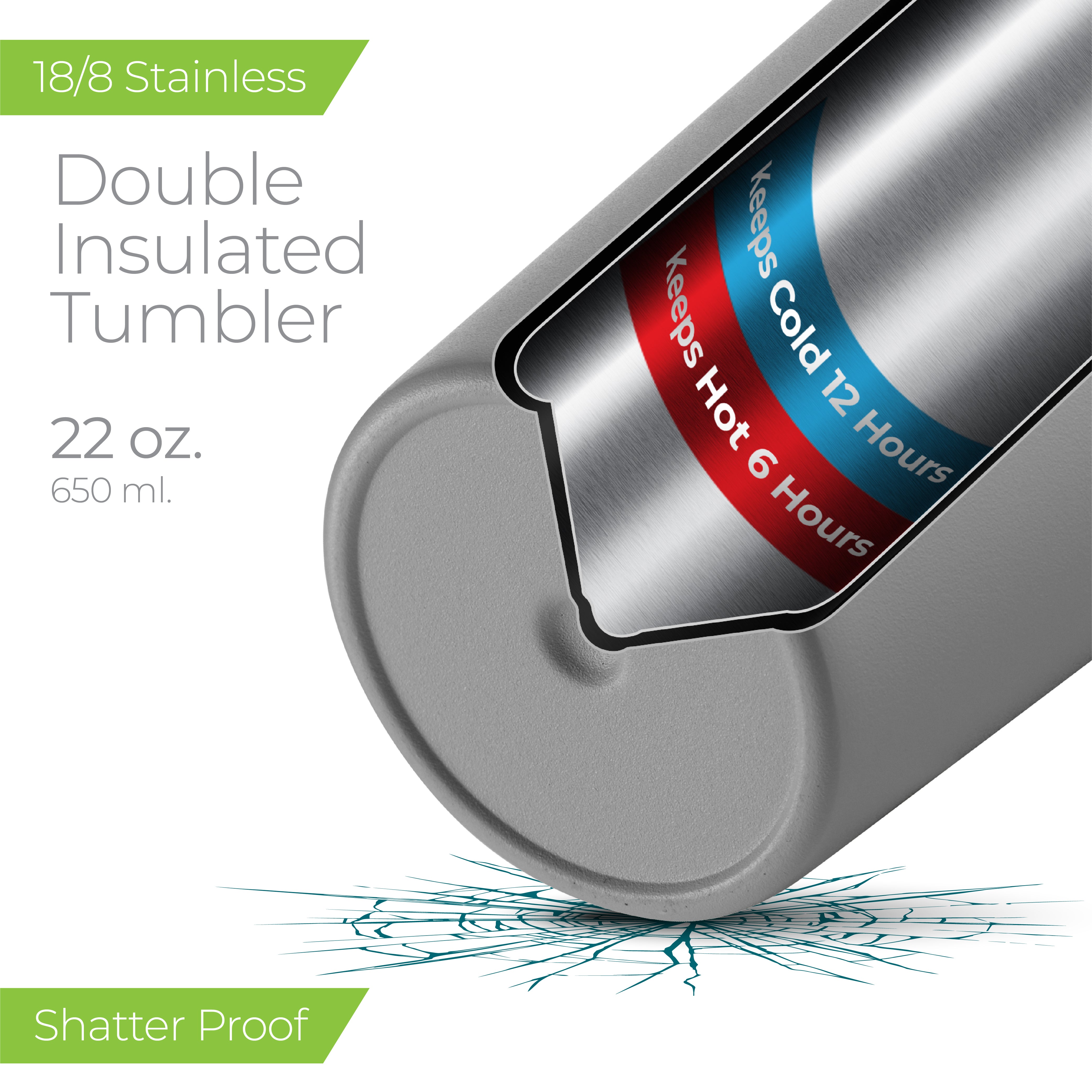 Premium Tumbler 22oz Gray