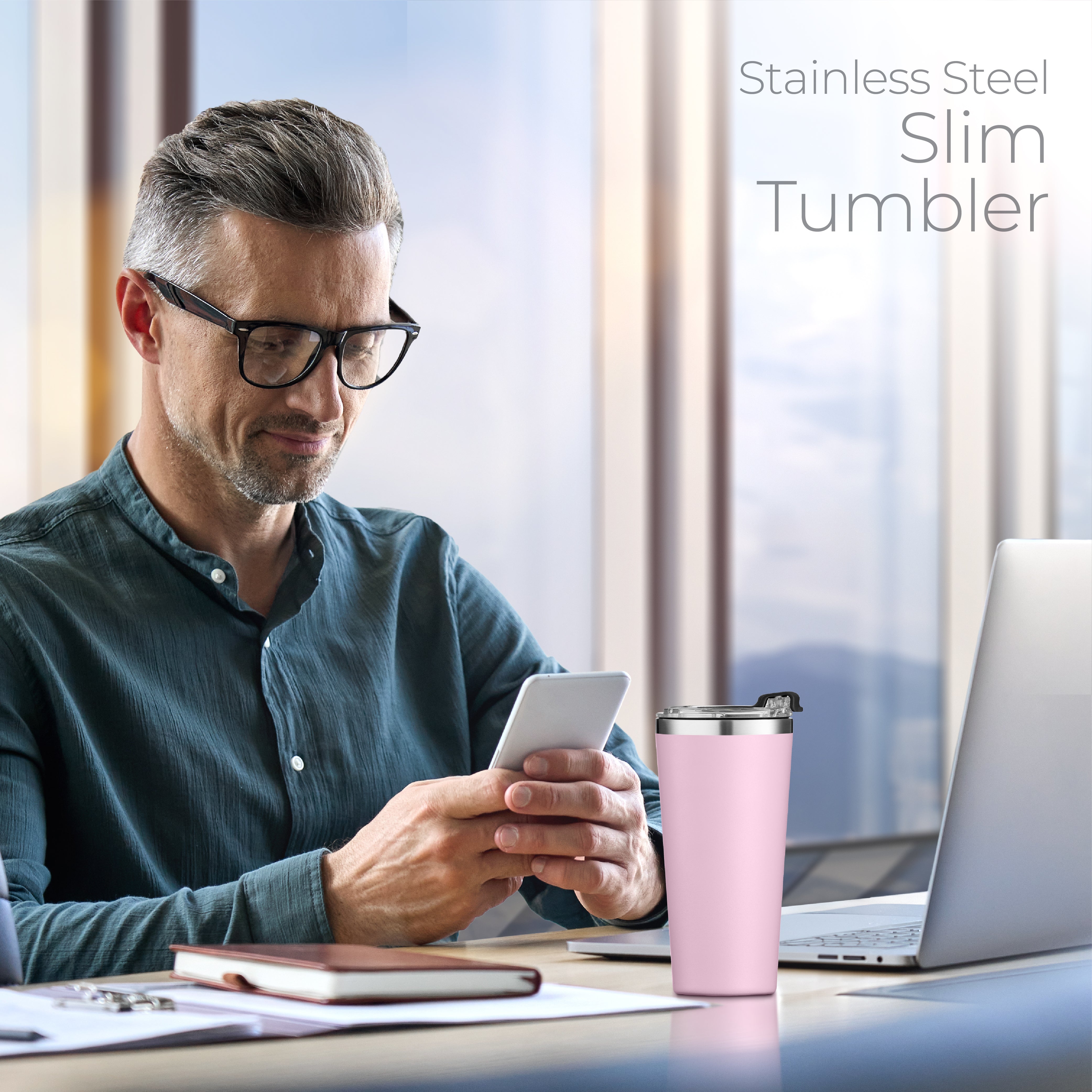 Premium Tumbler 16oz. Pink