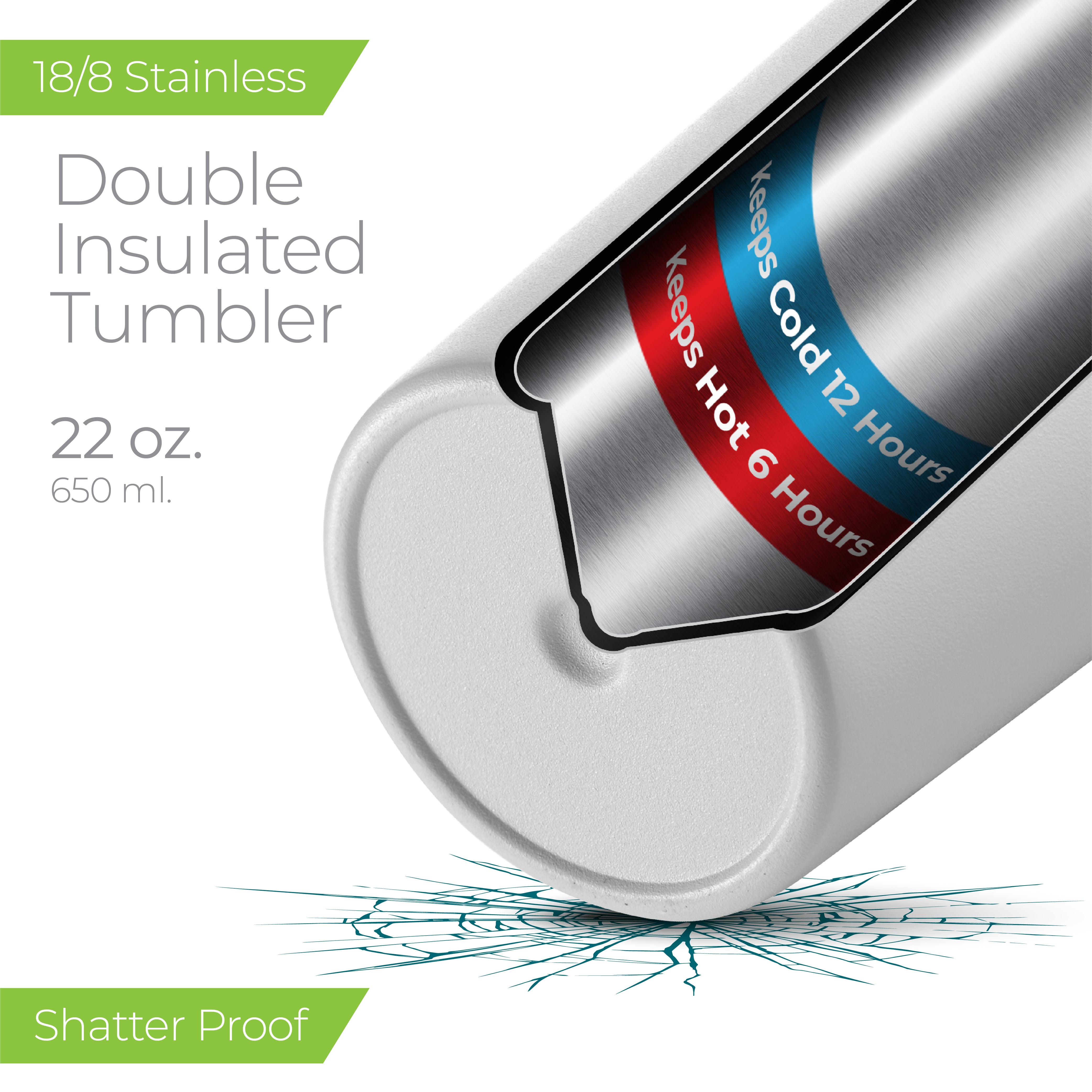 Premium Tumbler 22oz  White